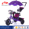 2016 usine dirigée bébé tricycle avec poignée de poussée / alibaba gros vente meilleur tricycle pour enfants / 3 dans 1 bébé pousser tricycle